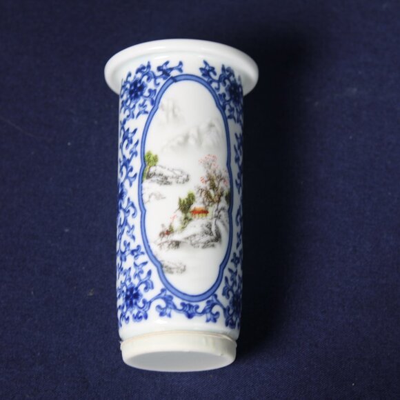 Three Piece Unused Glass & Ceramic Tea Infuser with Landscape Scenes and Glass T - Picture 4 of 8